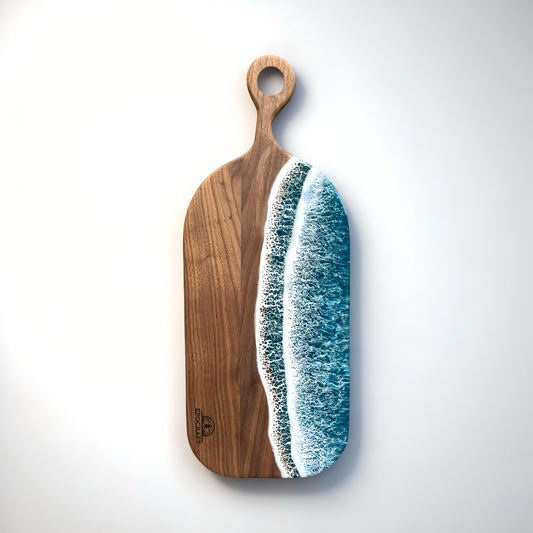 Serveerplank oceaan - Walnoot