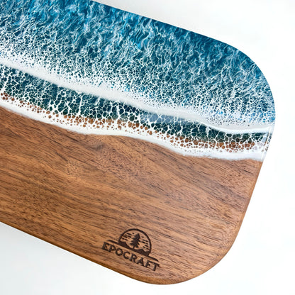 Serveerplank oceaan - Walnoot