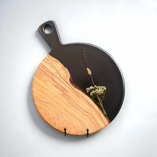 Ronde serveerplank - Zwart C